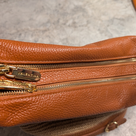 Italian Made Valentina Genuine Leather Brown and Tan Women's Crossbody Bag - Picture 12 of 12